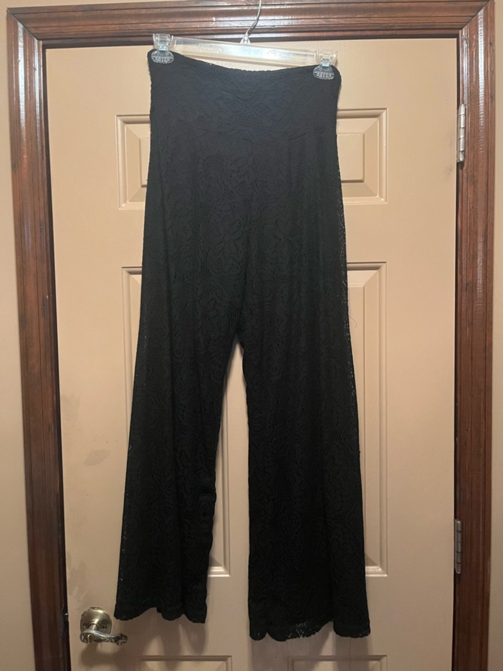 Iron Fist Black Lace Wide-Leg Jumpsuit Pants